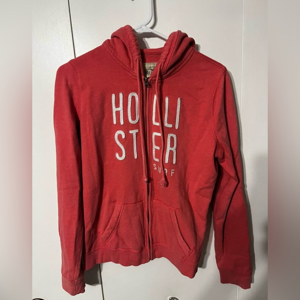 Hollister Coral Zip-Up Hoodie